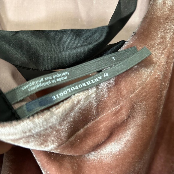 Anthropologie Open Back Velvet Top Taupe Free People Size Large - Picture 9 of 9